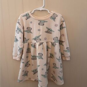 Star Wars Off-White Sweatshirt Baby Yoda Dress